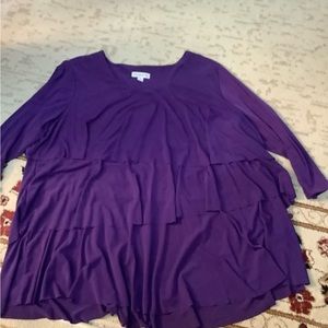 Susan Graver 1X Tiered blouse